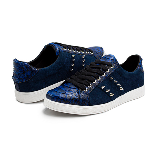 TENIS SNEAKERS DE GAMUZA Y SERPIENTE PITÓN - GPN7546G