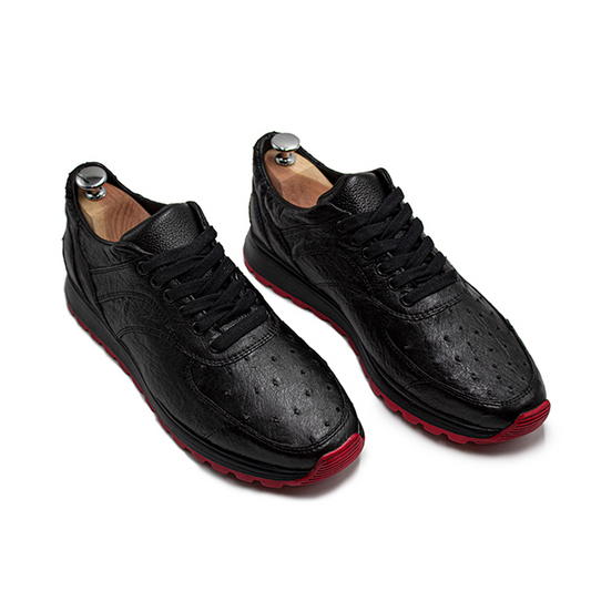 TENIS SNEAKERS MODELO INVICTUS DE PIEL EXÓTICA DE AVESTRUZ - CPA997TY