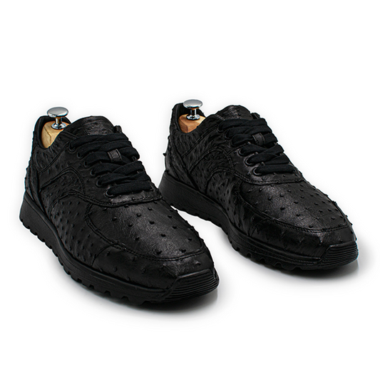 TENIS SNEAKERS MODELO INVICTUS DE PIEL EXÓTICA DE AVESTRUZ - CPA998TY