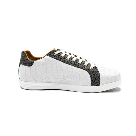 TENIS SNEAKERS PARA CABALLERO EN PIEL EXÓTICA DE COCODRILO Y ELEFANTE - SNK847H