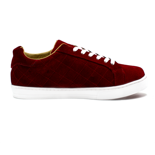 TENIS SNEAKERS DE PIEL GAMUZA ROJO - KOI498O