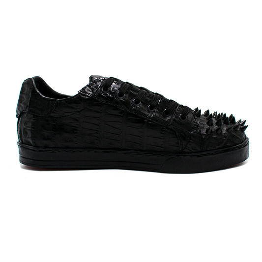 TENIS SNEAKERS NEGROS DE PIEL DE COCODRILO - AHG768U