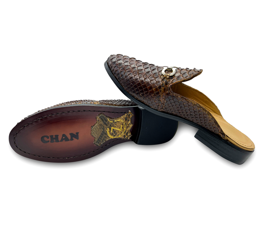 MOCASINES DE SERPIENTE PITÓN MIEL - AHD894O