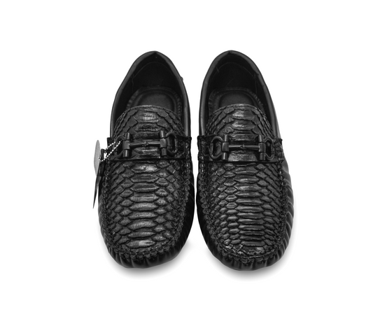 MOCASINES DE SERPIENTE PITÓN NEGRO - AGH384G