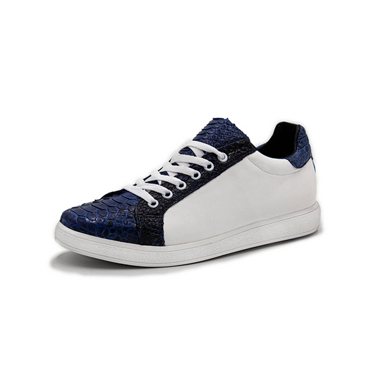 TENIS SNEAKERS DE PIEL EXÓTICA DE SERPIENTE PITÓN AZUL - BL987HT