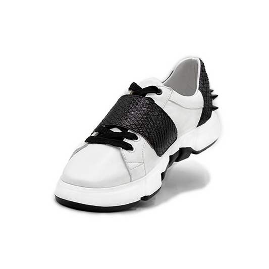 TENIS SNEAKERS DE BECERRO Y PIEL EXÓTICA DE PITÓN - MZ89H8