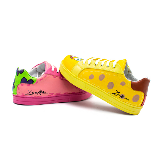 SNEAKERS PERSONALIZADOS BOB ESPONJA EN PIEL DE BECERRO ITALIANO - KIE983K