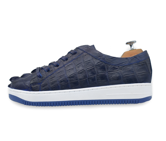 TENIS SNEAKERS AZULES EN PIEL GENUINA DE COCODRILO - AHS879U